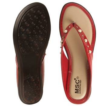 Women Synthetic Red sandal 5
