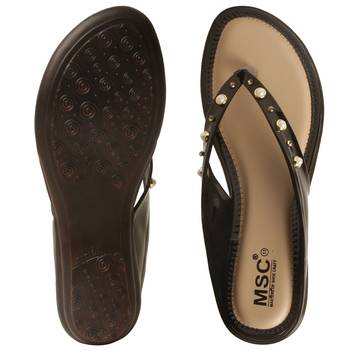 Women Synthetic Black sandal 5