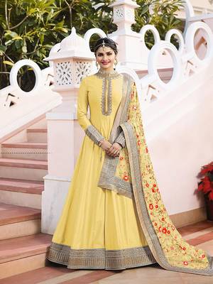 Yellow embroidered silk salwar 1