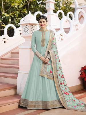 Light-teal embroidered silk salwar 1