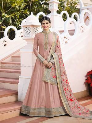 Light-onion-pink embroidered silk salwar 1
