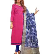 Pink Embroidered Cotton Salwar