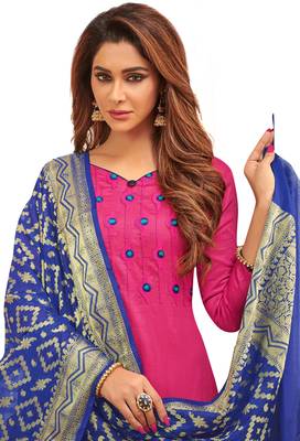 Pink Embroidered Cotton Salwar 2
