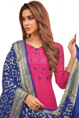 Pink Embroidered Cotton Salwar 3