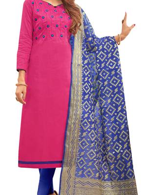 Pink Embroidered Cotton Salwar 4