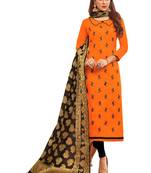Orange Embroidered Cotton Salwar
