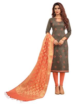 Grey Embroidered Cotton Salwar 1