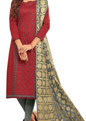 Maroon Embroidered Cotton Salwar 4