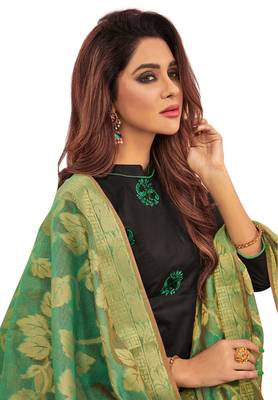 Black Embroidered Cotton Salwar 2