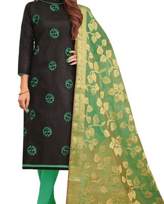 Black Embroidered Cotton Salwar 3
