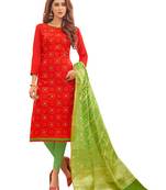 Red Embroidered Cotton Salwar