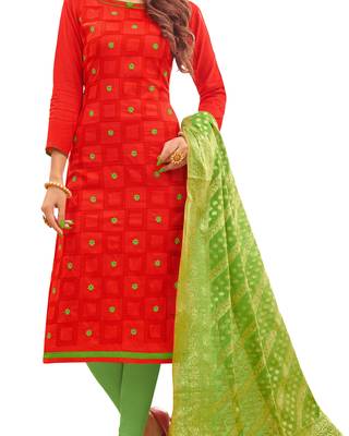 Red Embroidered Cotton Salwar 3