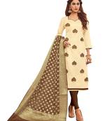 Off-White Embroidered Cotton Salwar