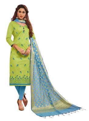 Green Embroidered Cotton Salwar 1