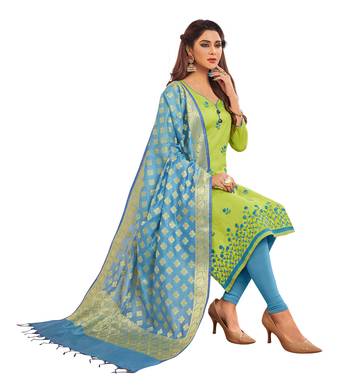 Green Embroidered Cotton Salwar 2
