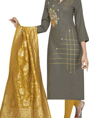 Grey Embroidered Cotton Salwar 4