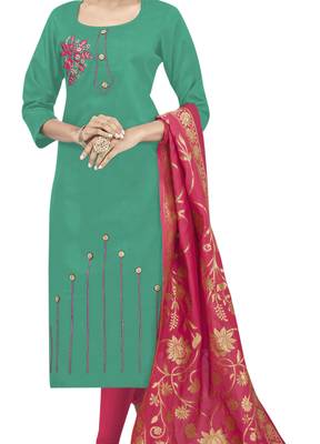 Green Embroidered Cotton Salwar 3
