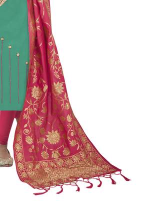 Green Embroidered Cotton Salwar 4