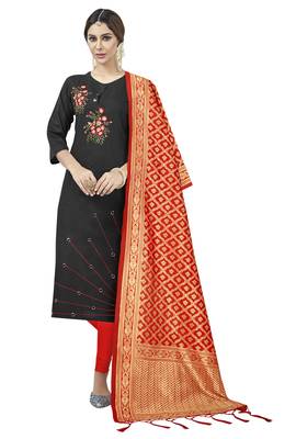 Black Embroidered Cotton Salwar 1