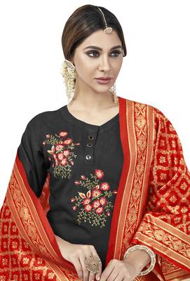 Black Embroidered Cotton Salwar 2
