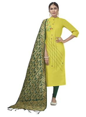Light-Green Embroidered Cotton Salwar 1