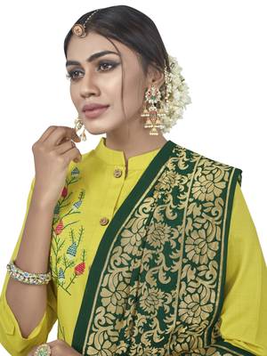 Light-Green Embroidered Cotton Salwar 2
