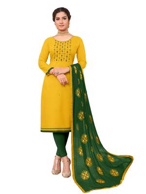 Yellow Embroidered Cotton Salwar 1