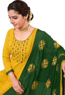 Yellow Embroidered Cotton Salwar 2