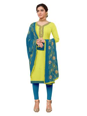 Light-Green Embroidered Cotton Salwar 1