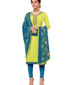 Light-Green Embroidered Cotton Salwar
