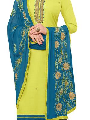 Light-Green Embroidered Cotton Salwar 4