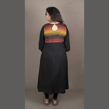 Black printed rayon kurtas-and-kurtis 2