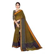 Yellow woven cotton silk saree with blouse