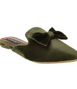 Women Green Synthetic Flats
