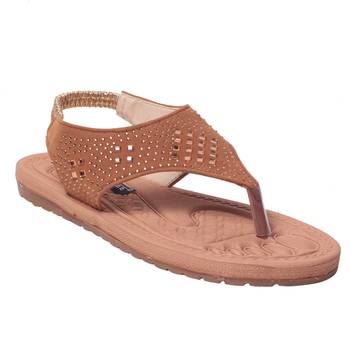Women Synthetic Tan Sandal 1
