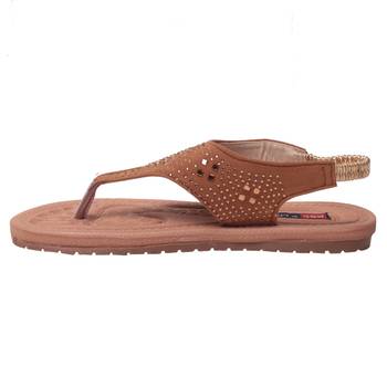 Women Synthetic Tan Sandal 3