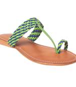 Women Synthetic Green Sandal