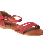 Women Synthetic Red Sandal
