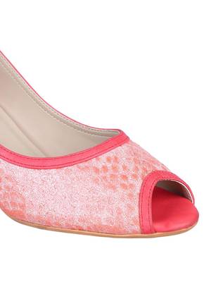 leatherette Stylish Fancy pink heel Sandal For Women 5