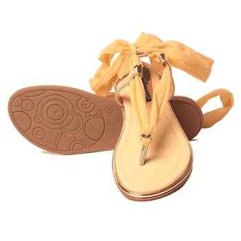 women Synthetic Yellow Sandals 5