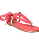 women Synthetic Pink Sandals