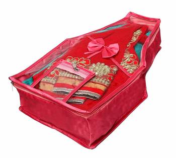 Atorakushon Marriage Set Saree Blouse Cover Pouch dulhan set Storage Organizer Jewellery Kit Make Up Kit Gift Vanity Box 3