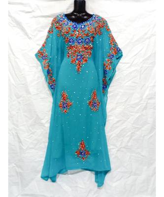 Sky Blue Color Embridery Kaftan 1