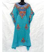 Sky Blue Color Embridery Kaftan