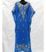 Sky Blue Color Embridery Kaftan
