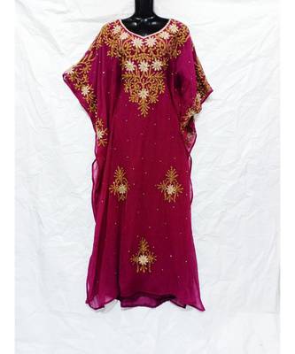 Burgundy  Color Embroidery Farasha 1