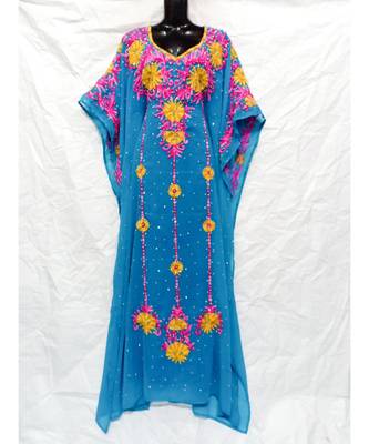 Sky Blue Color Embridery Kaftan 1