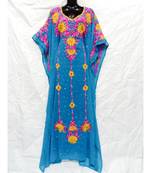 Sky Blue Color Embridery Kaftan