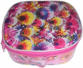 atorakushon   set of 3 Fabric Multi color Multipurpose Make Up Cosmetic Organizer Pouche 3