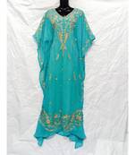 Sea Green Color Embroidery Farasha